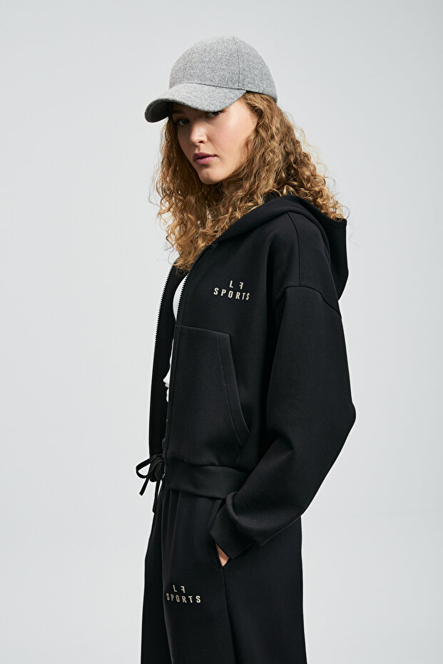 Cara Kadın Örme Sweatshırt Siyah - 2