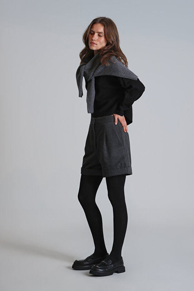 Vanessa Kadın Şort Antrasit - 3