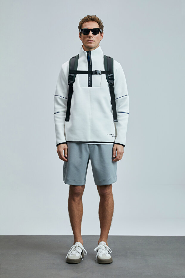 Moon Erkek Şort Eşofman Gri - 5