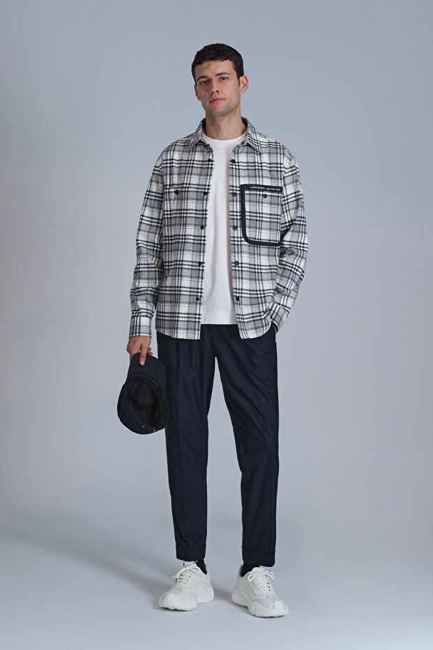 Hard Erkek Basic Gömlek Slim Fit Lacivert - 2