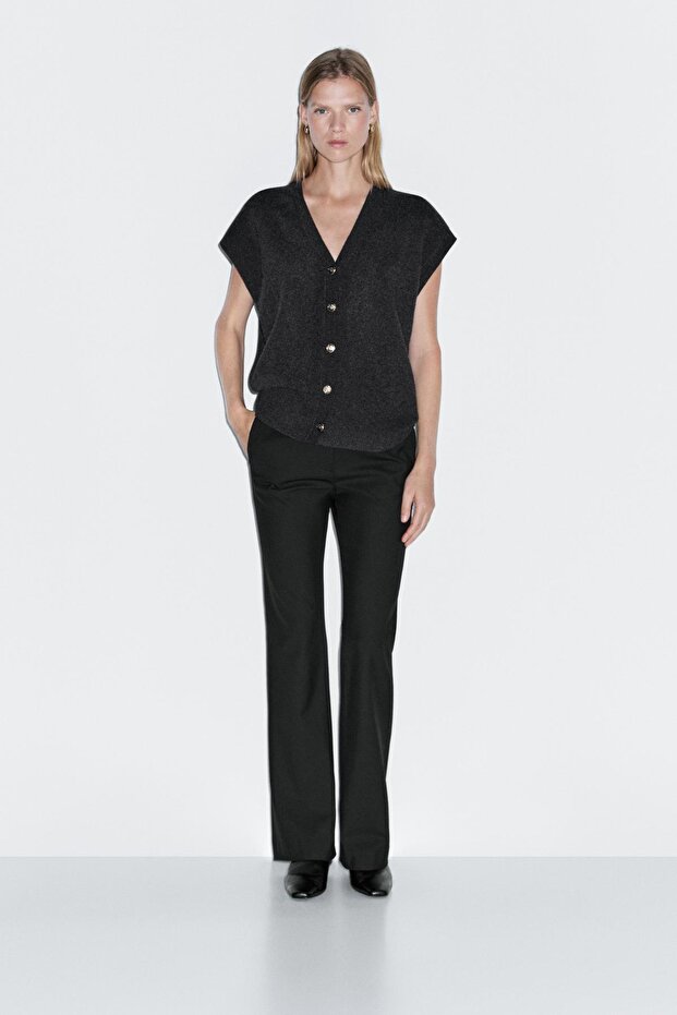 Dore düğmeli triko süveter - 1