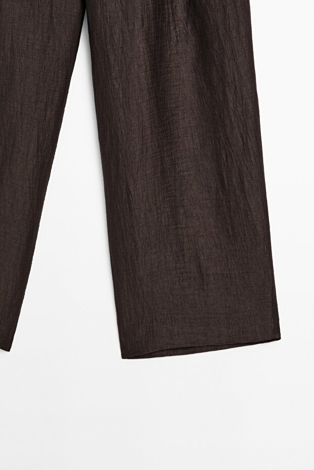 Linen blend fluid dart trousers - 7