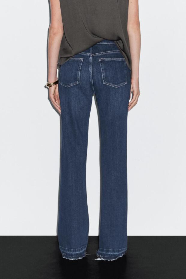 Orta bel İspanyol paça jean - 4