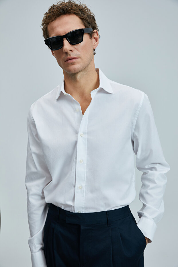 Danıel Erkek Basic Gömlek Regular Fit Beyaz - 3