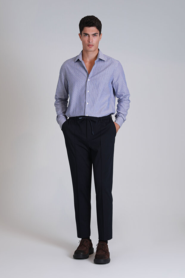 Strıt Erkek Basic Gömlek Slim Fit Lacivert - 4