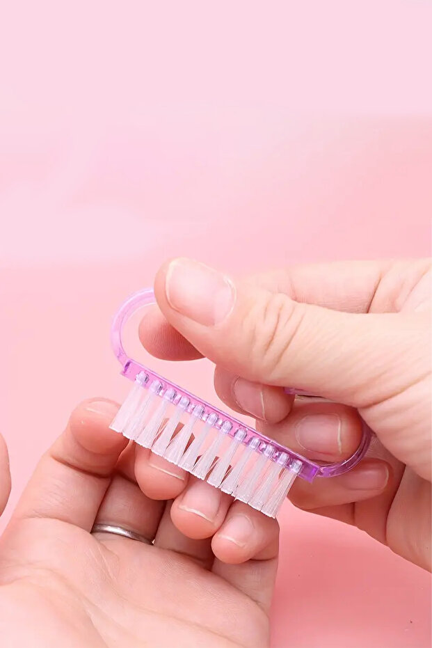 Tırnak Fırçası 1 Adet Profesyonel Protez Tırnak Temizleme Fırçası Pratik Yıkama - 5