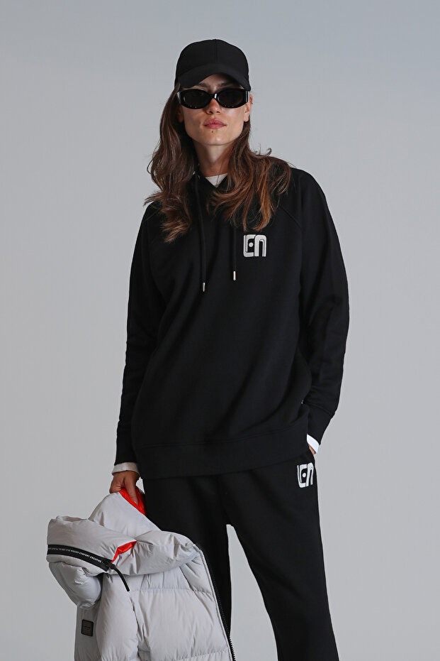 Sabrına Kadın Örme Sweatshırt Siyah - 1