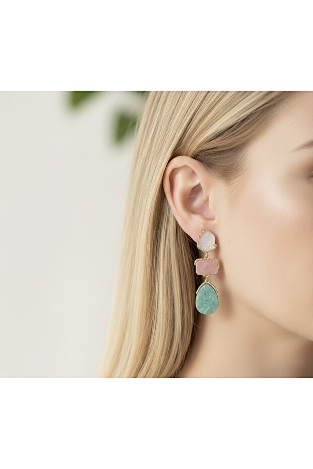 الاكريليك حجر استرخى الأقراط - 1