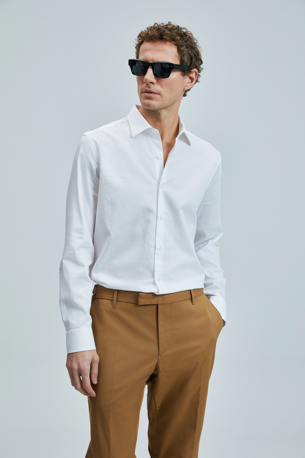 Farla Erkek Basic Gömlek Regular Fit Beyaz - 5