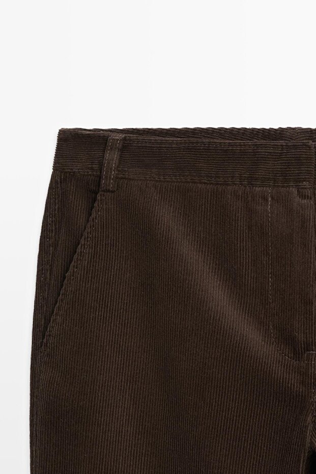 İspanyol paça fitilli kadife pantolon - 6