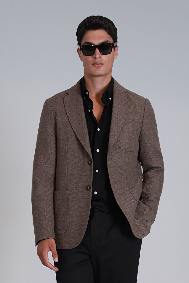 Daniel Spor Erkek Blazer Ceket Slim Fit Deve Tüyü - 3