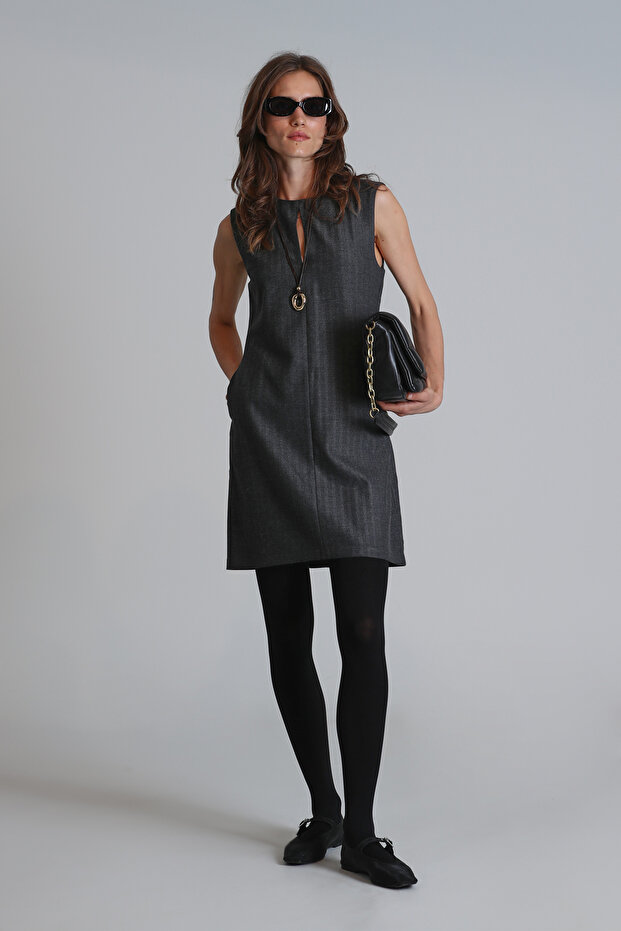 Rochie de damă Anges Anthracite Regular Fit - 4