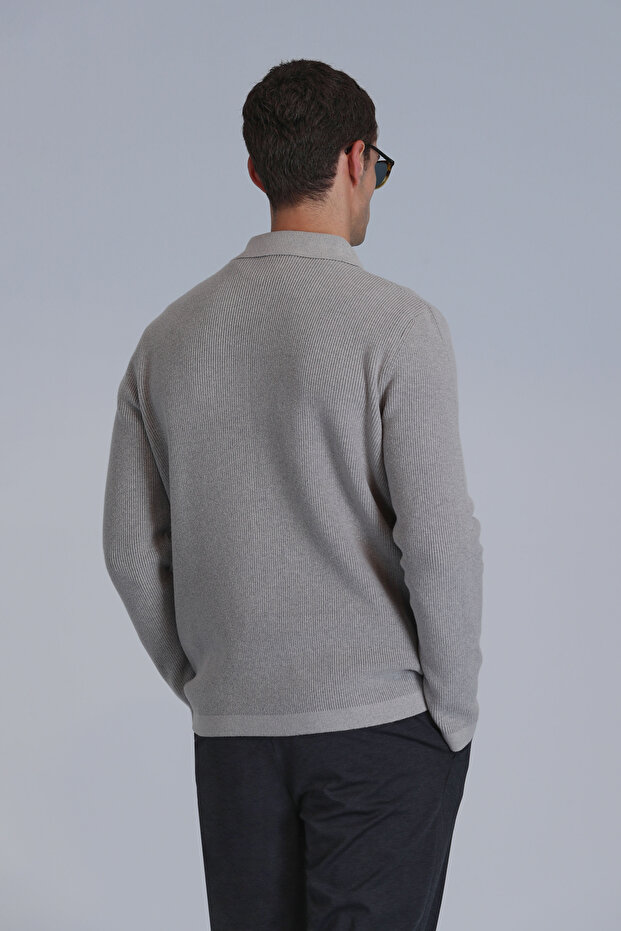 Solıd Erkek Hırka Vizon - 6