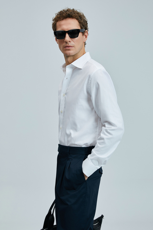 Danıel Erkek Basic Gömlek Regular Fit Beyaz - 4