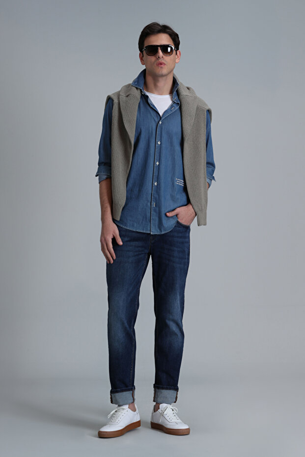 Anatol Smart Jean Erkek Pantolon Regular Fit Mavi - 5