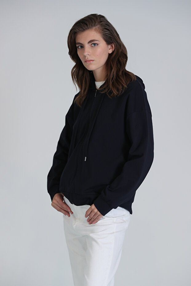 Brera Kadın Örme Sweatshırt Lacivert - 1