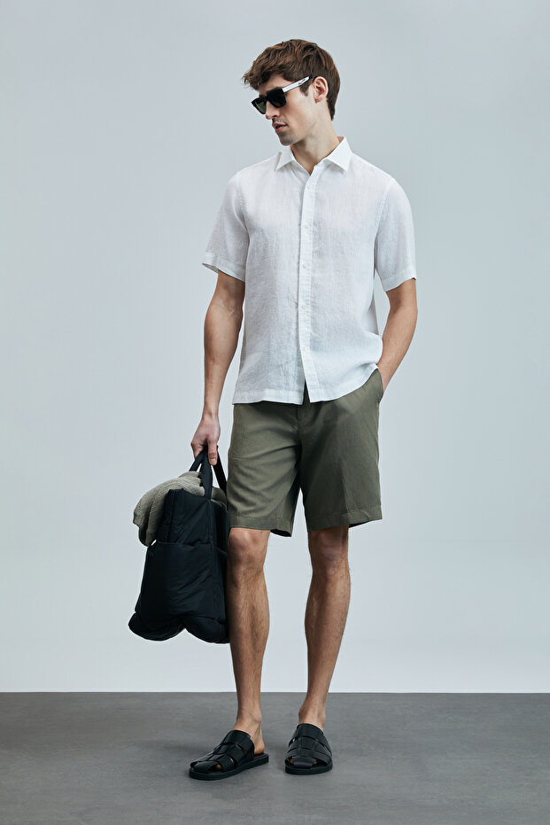 Bert Erkek Basic Gömlek Comfort Fit Beyaz - 2