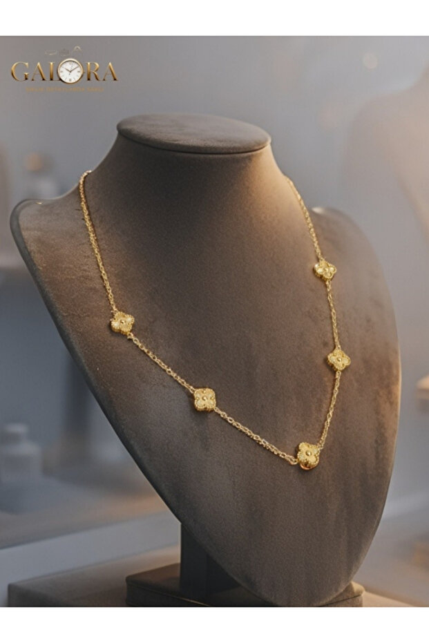 Şans Getiren Yonca Desenli Çelik Kolye – Minimal ve Zamansız Stil - 5