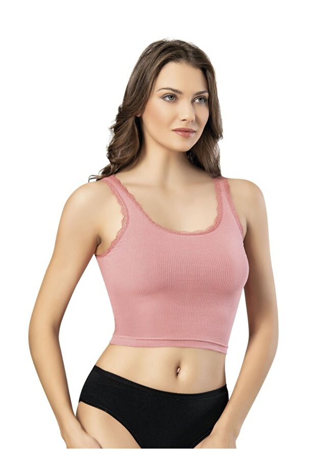 6438 Camisole Nail Lace Wide Strap Crop