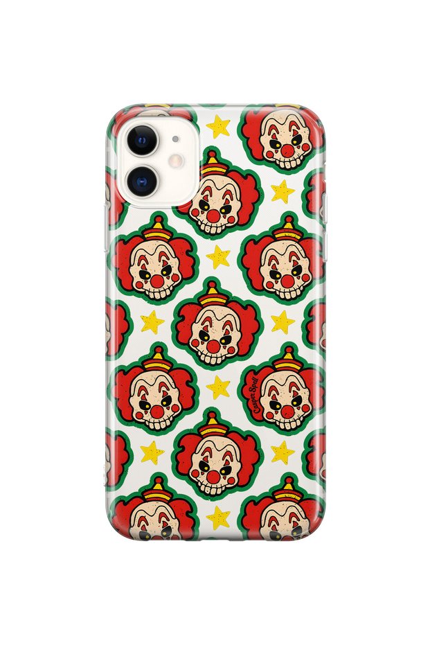 iPhone 11 Compatible Clown Pattern Transparent Phone Case