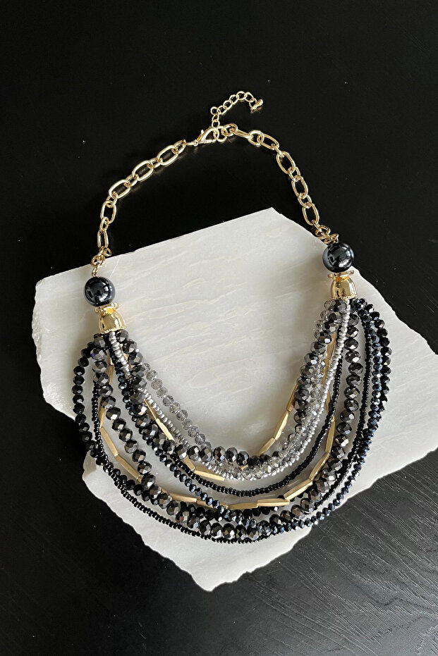 Multiple Glass Bead Necklace - 2