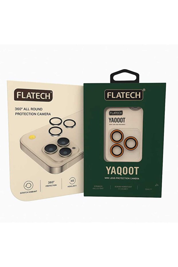 فلاتيك حماية كاميرا ياقوت لايفون 17 برو ماكس - لون برتقالي - 3