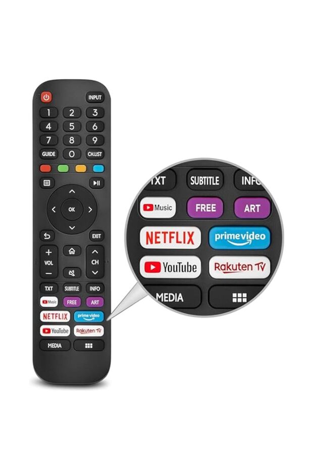 Universal Replacement Remote Control EN2G30H for Hisense VIDAA TVs with Netflix & Prime Video