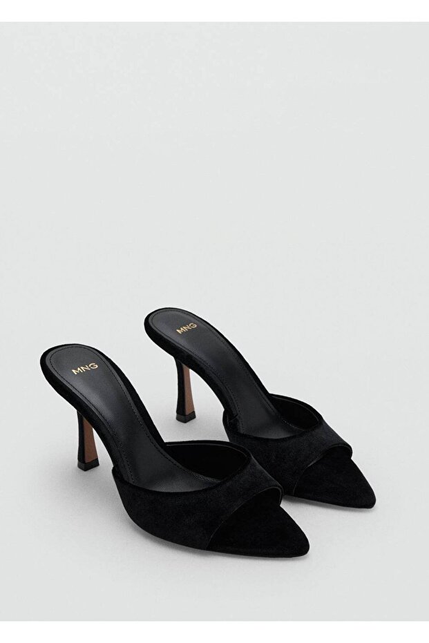 Topuklu kadife sandalet - 1