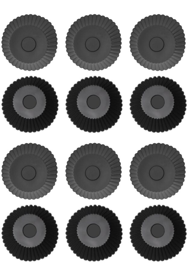 Anthracite 12-Piece Silicone Mini Brownie Mold - Muffin Mold 12 Piece Cupcake Cake Mold