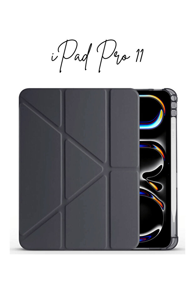 iPad Pro 11 2025 M5 Chip Compatible Tri-Folding Case with Pen Compartment and Smart Stand Feature - 2