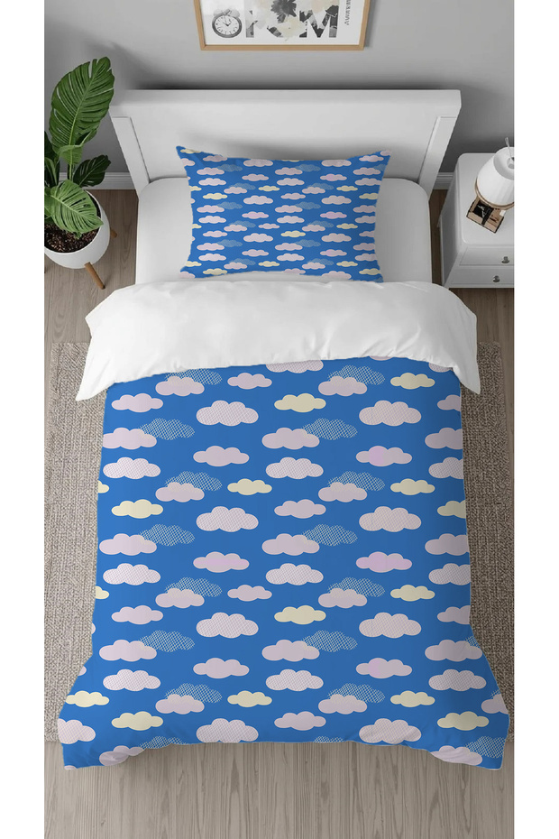 Cloud Pattern Printed Special Design Single Children's Duvet Cover Set Without Sheets