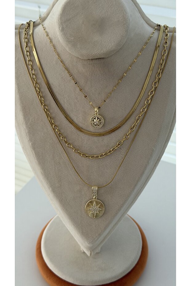 316 ÇELİK ÇOKLU KOLYE - 1