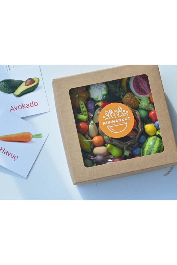 Mini boyutunda 34 adet minyatür meyve ve sebze figürü - 6