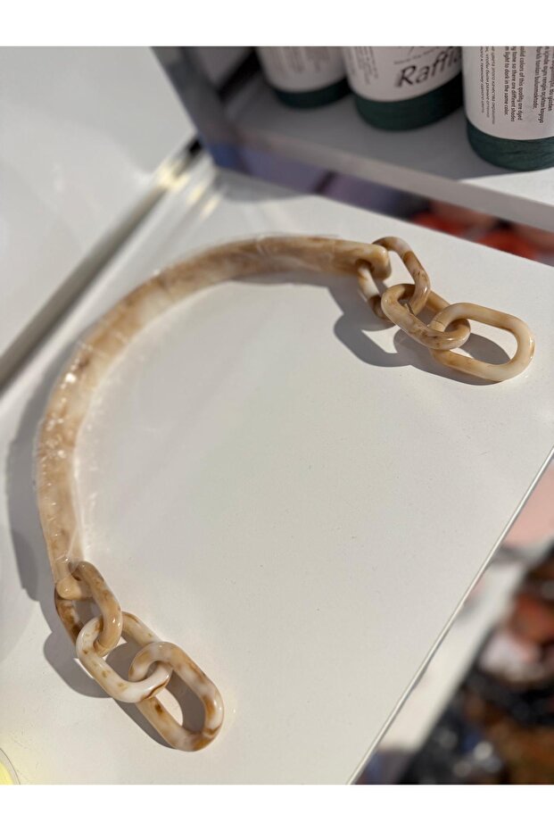 Tutmalı Akrilik Çanta Sapı Krem - 1