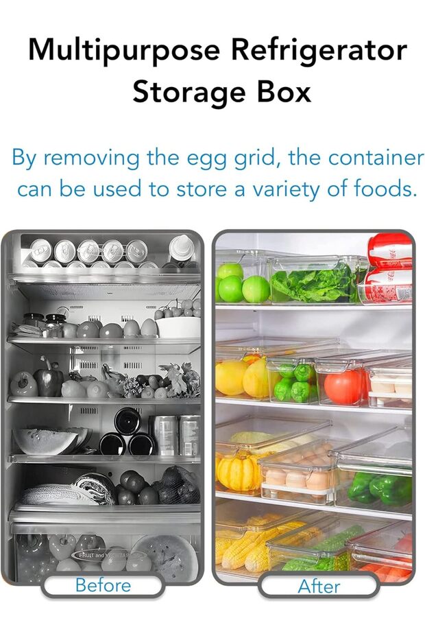 حاوية بيض متعددة الأغراض - 18 بيضة شفافة قابلة للتخزين والتكديس، عدد 2 - 2