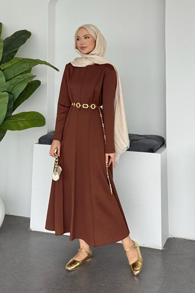 Eline Dalgıç Elbise Taba - 4