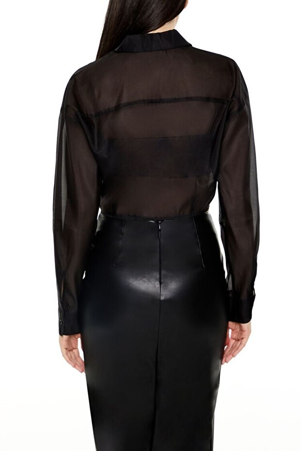 Transparan Crop Gömlek - 3