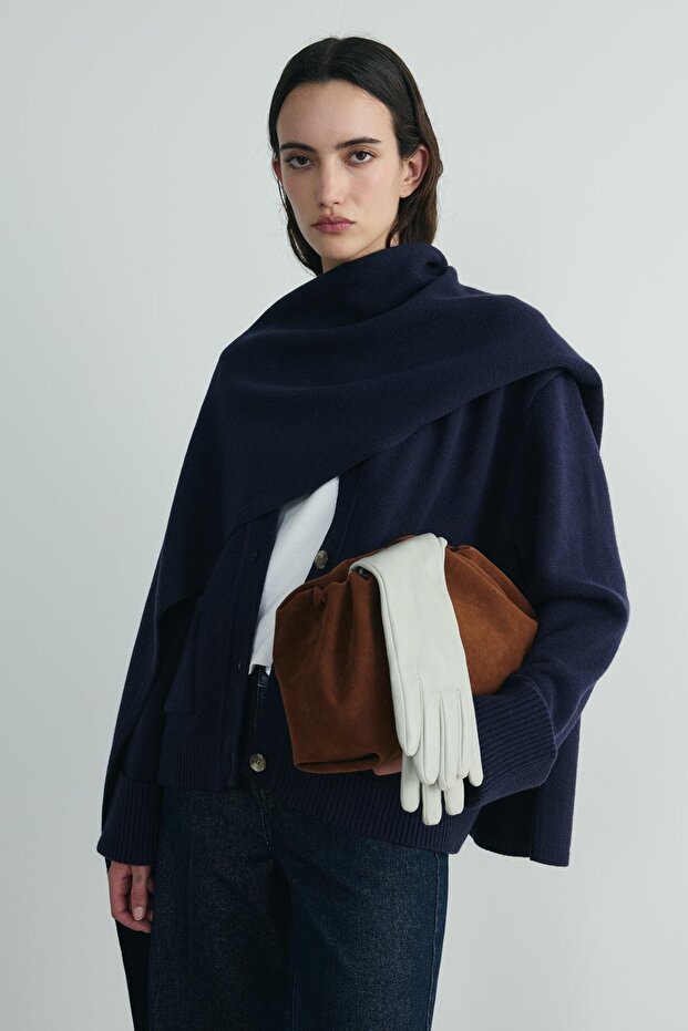 Navy Blue Ura Knitwear Scarf