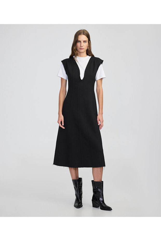 Çift parça colorblock elbise - 2