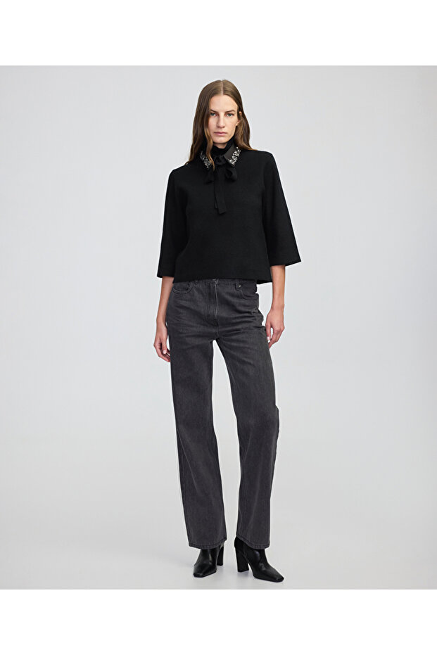 Çıkarılabilir yakalı triko - 5