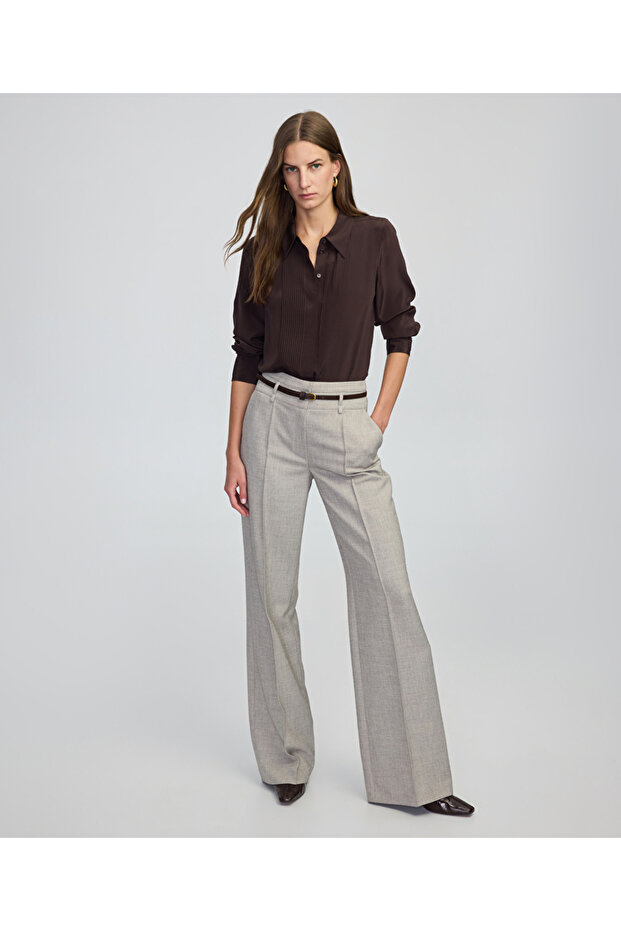 Nervürlü ipek gömlek - 2