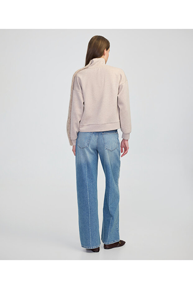 Triko mix dik yaka sweatshirt - 7