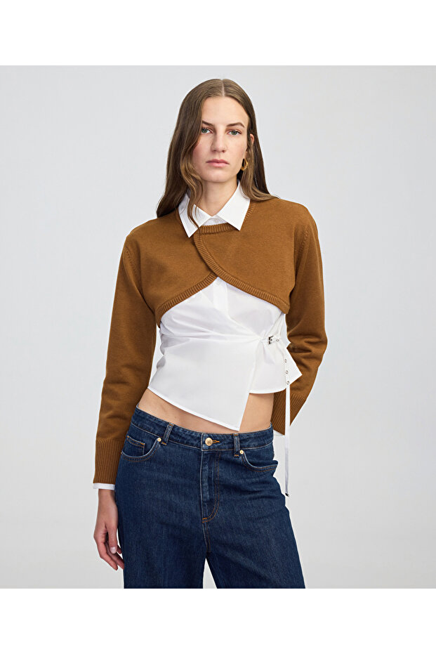 Çift Parça Beyaz Kadın Gömlek Iw6250025133 - 1