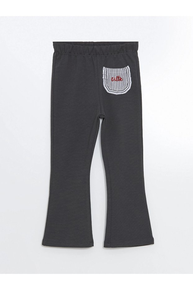 Lcw Kids Anthracite Elastic Waist Spanish Leg Girls' Leggings
