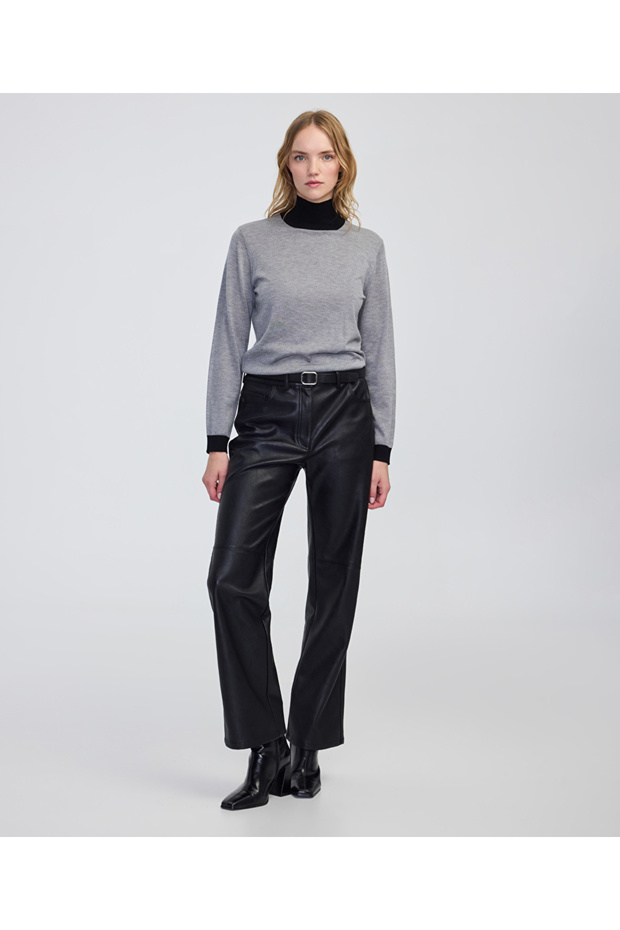 Colorblock yünlü triko - 5