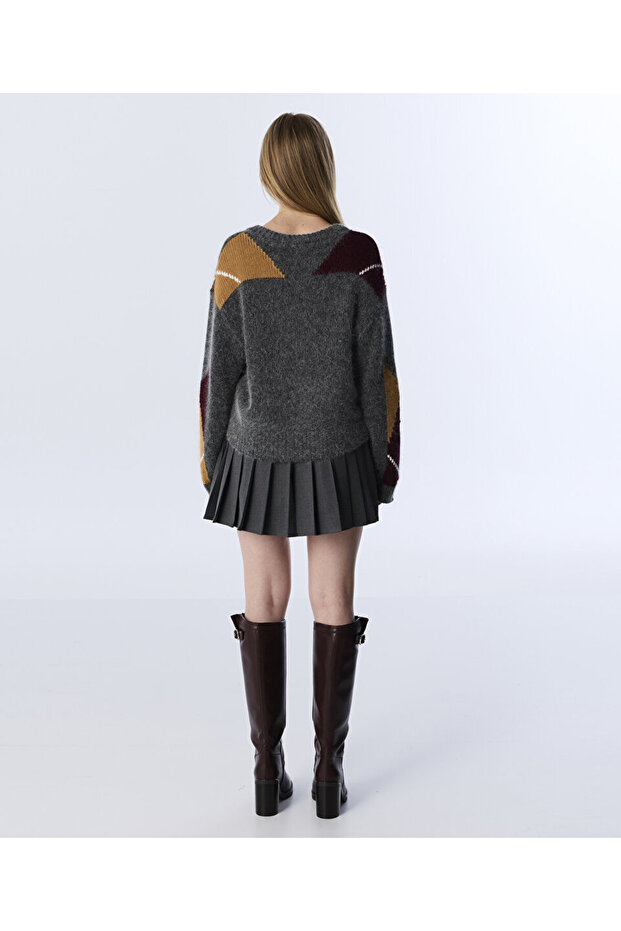 Sequin Baklava Pattern Sweater - 7