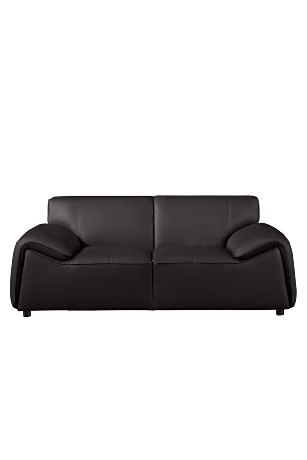 Tokishi 2-Seater Full Leather Sofa - Black, Stylish & Comfortable Wooden Frame, 2-Year Warranty
