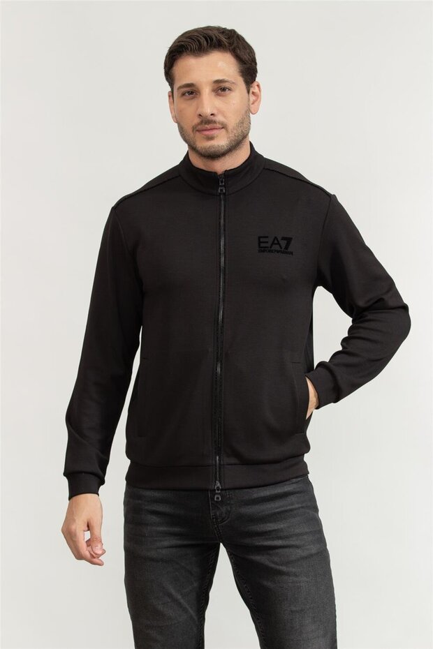 Erkek Fermuarlı Sweatshirt - 1