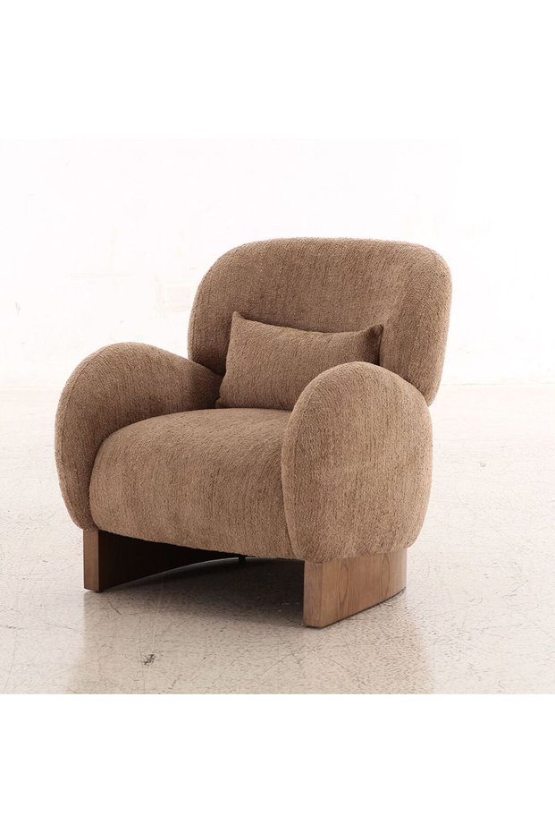 Nordomi 1 Seater Fabric Sofa - Brown, Stylish Wood Frame, Comfortable One Seater, 2 Year Warranty