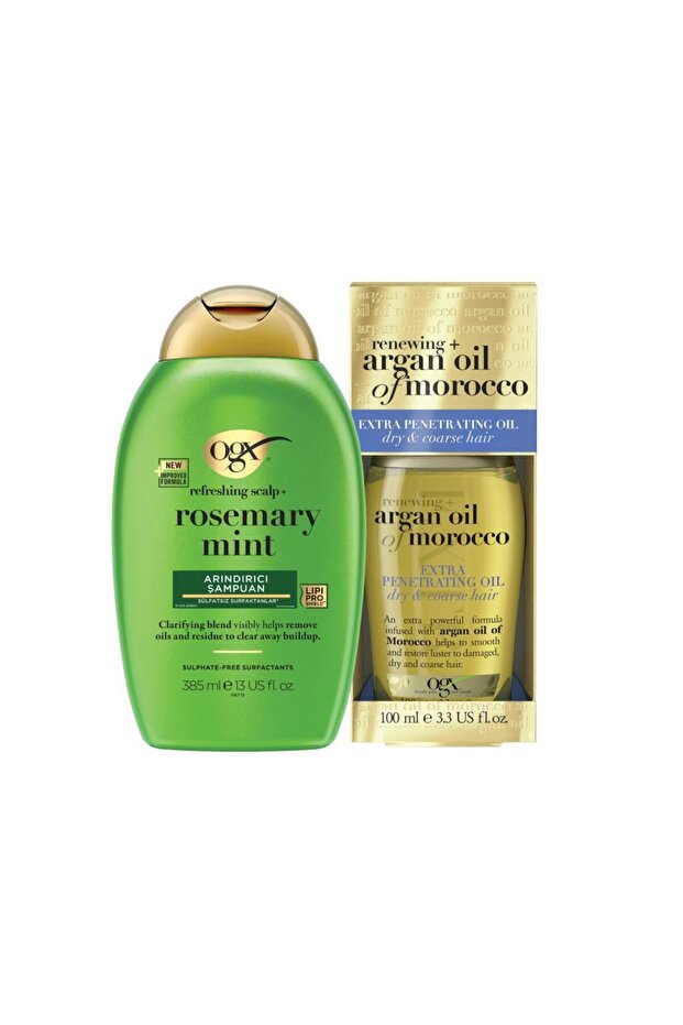 Rosemary Mint (Contains Rosemary & Mint) Purifying Shampoo 385 ml + Argan Oil 100 ml